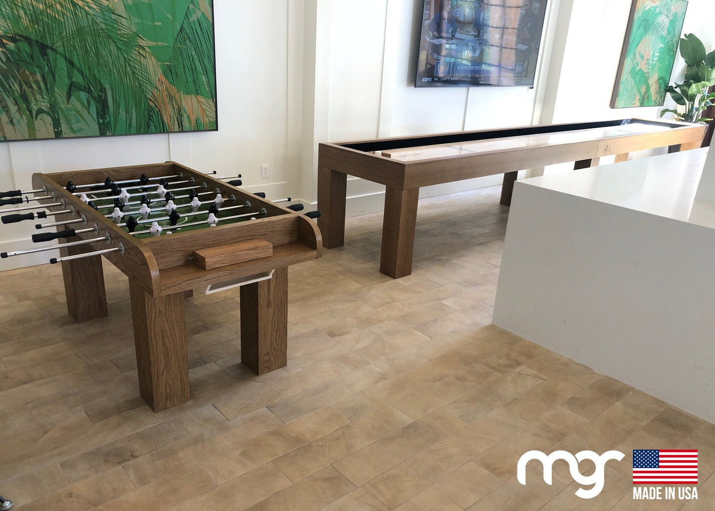 The Modern Solid White Oak X333 Foosball Table