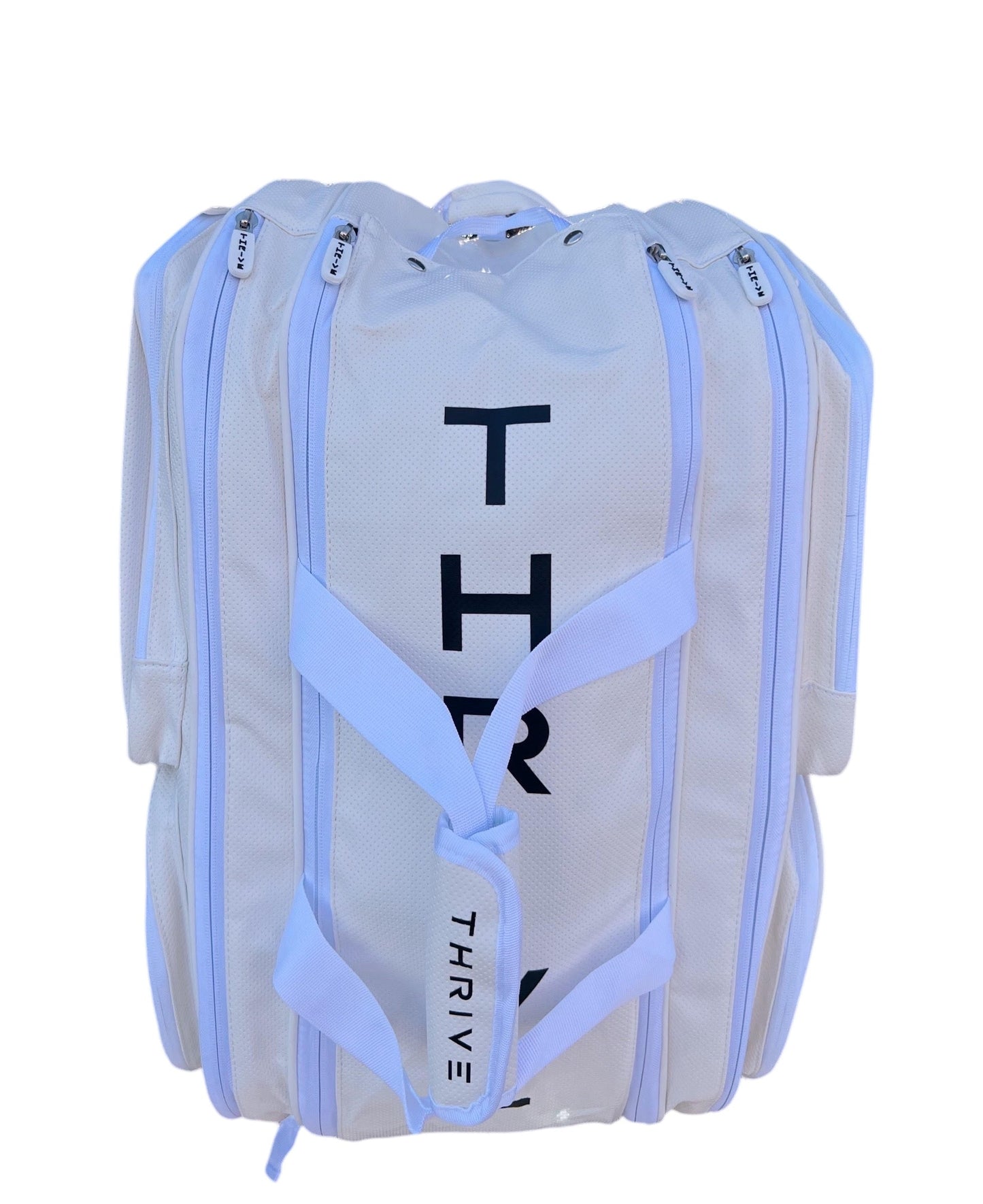 THRIVE 100% Vegan Leather Elite Pro Tour Pickleball Bag w/Shoe Bag - WHITE