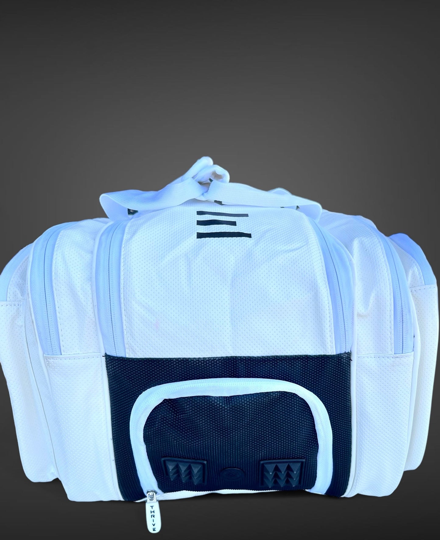 THRIVE 100% Vegan Leather Elite Pro Tour Pickleball Bag w/Shoe Bag - WHITE