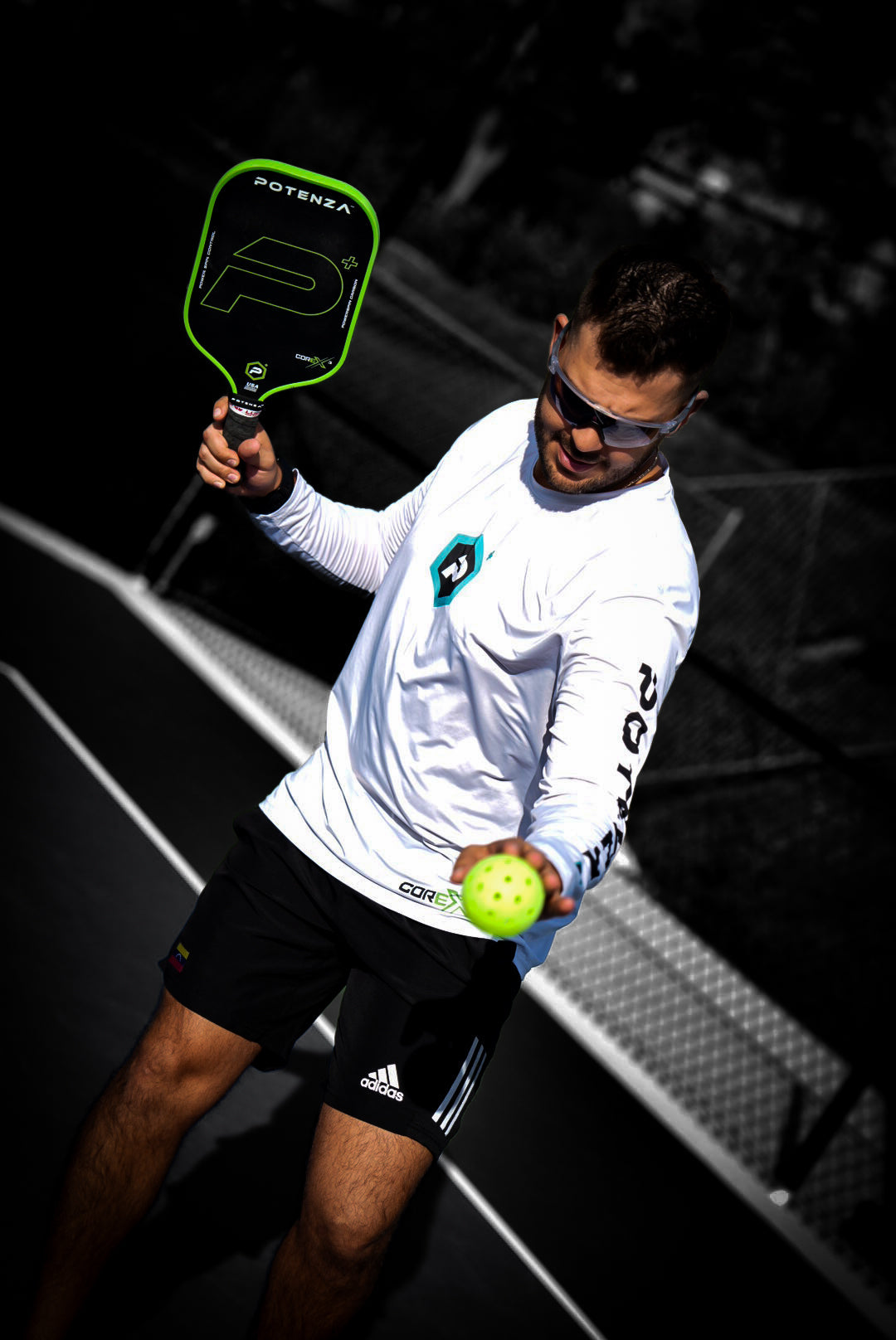 P+ PowerSpin Carbon COREx3 Pickleball Paddle (Neon Green)