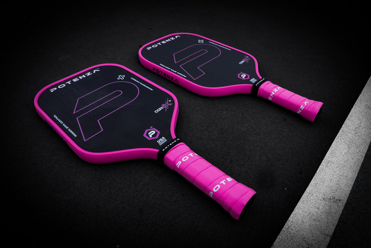 P+ PowerSpin Carbon COREx3 Pickleball Paddle (Neon Pink)