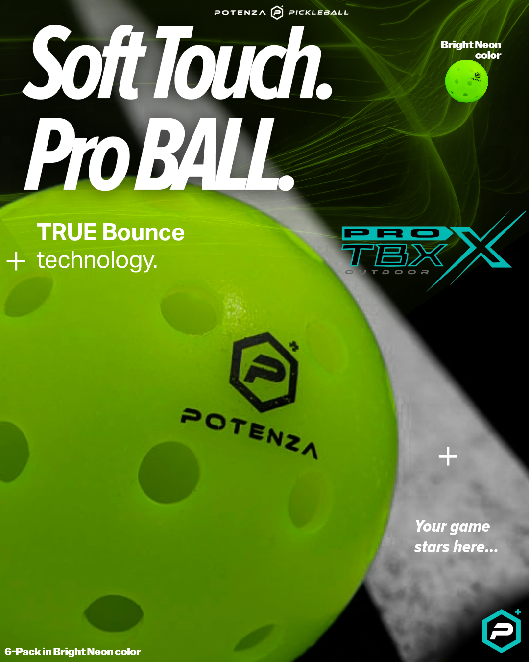 TRUEBOUNCE™ TBX Outdoor Pickleballs (6-Pack) NEON