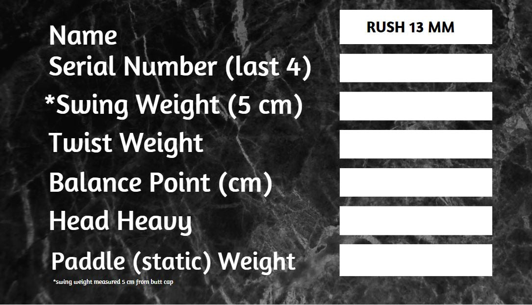 THRIVE RUSH 13 Pickleball Paddle - Includes Custom Weight Card, Cover, Eraser, and Lead Weights